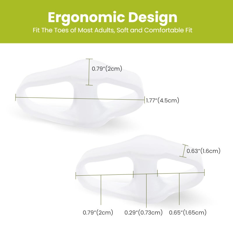 Bukihome Toe Separators Bunion Corrector - 8 Pack Big Toe Spacers with 2 Loops, Suitable for Bunion and Overlapping Toes, Reduce Foot Pain(White) - Image 5